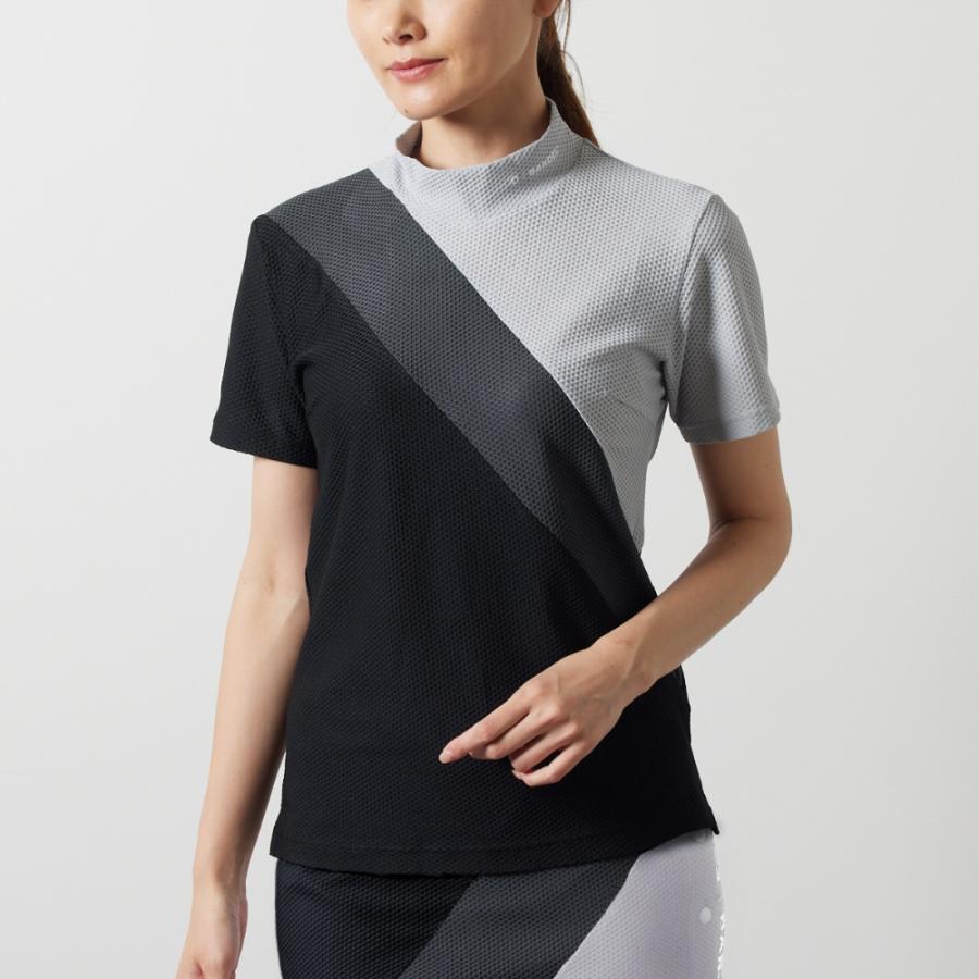 BANDEL STRIPES SWITCH M/S モックネックシャツ L BANDEL（バンデル） ゴルフ BANDEL golf モックネック WOMENS STRIPES