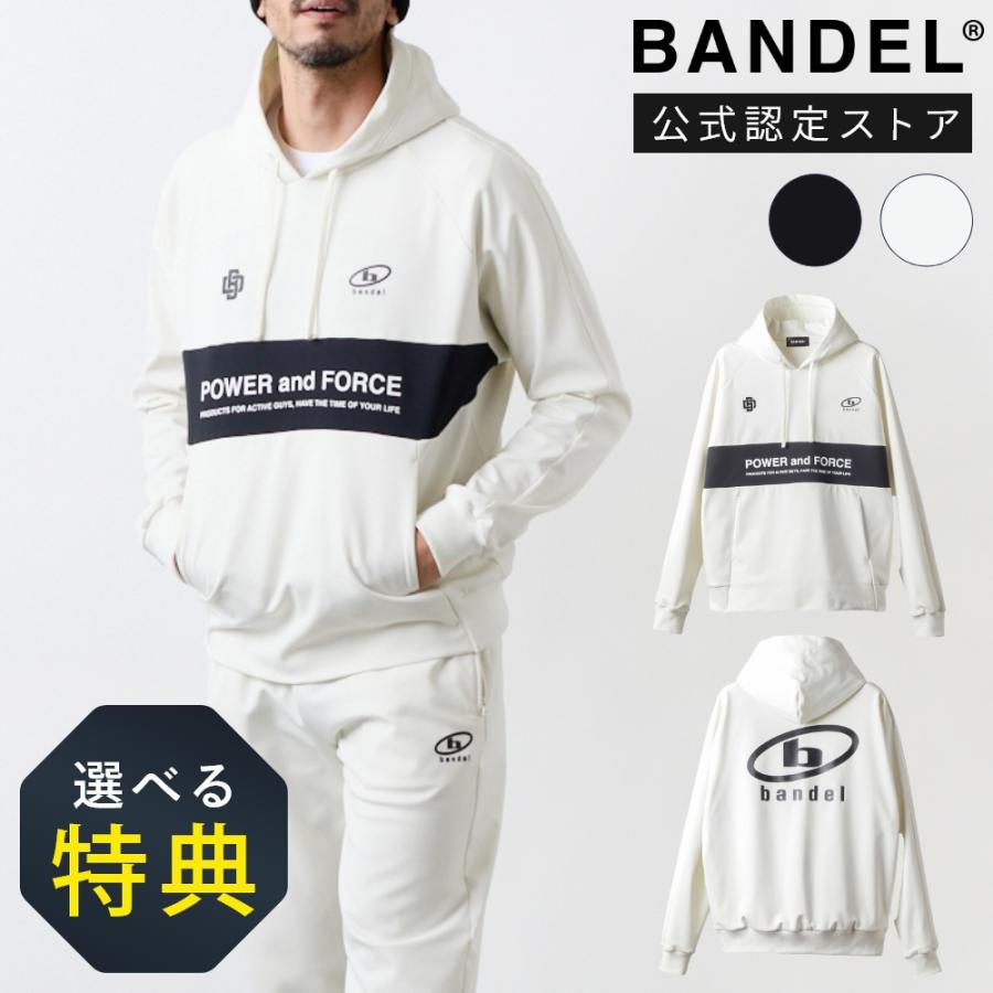 BANDEL ホワイト セットアップパーカー BANDEL（バンデル） FRONT CHEST PANEL HOODIE フーディー パーカー