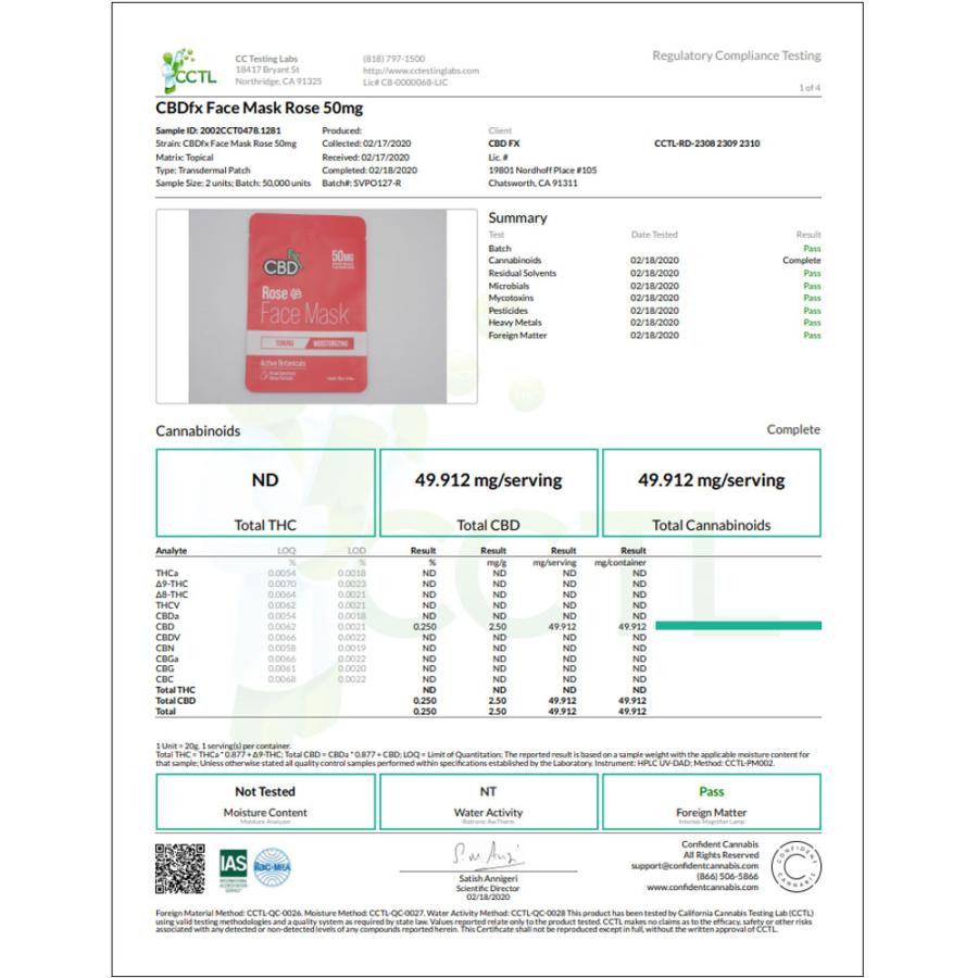 CBDfx CBD フェイスマスク CBD含有量1枚あたり50mg/各種5枚セットRose/Ravender/Cucumber/AloeVera/Charcoal | CBDfx | 05