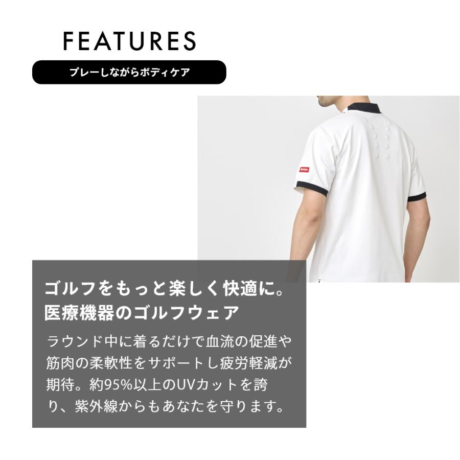 正規販売店 Colantotte SPORTS コラントッテ スポーツ モックネックシャツ リカバリーウェア ゴルフウェア モックネック 半袖 Tシャツ メンズ 磁気 医療機器 | ColanTotte | 09