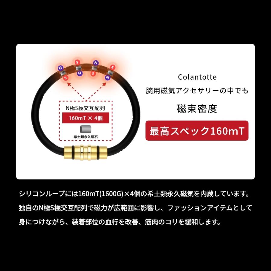 Colantotte コラントッテ ループ クレスト 腕用磁気アクセサリー医療機器 プレミアムゴールド プレミアムブラック プレミアムシルバー | ColanTotte | 03