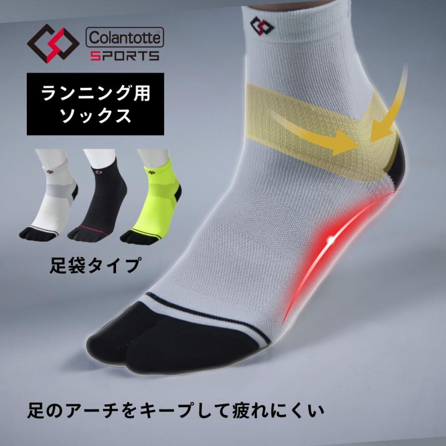 正規販売店 Colantotte SPORTS コラントッテ スポーツ Run Aid Socks ソックス 足袋タイプ靴下 厚底シューズ用 ランエイドソックス | ColanTotte
