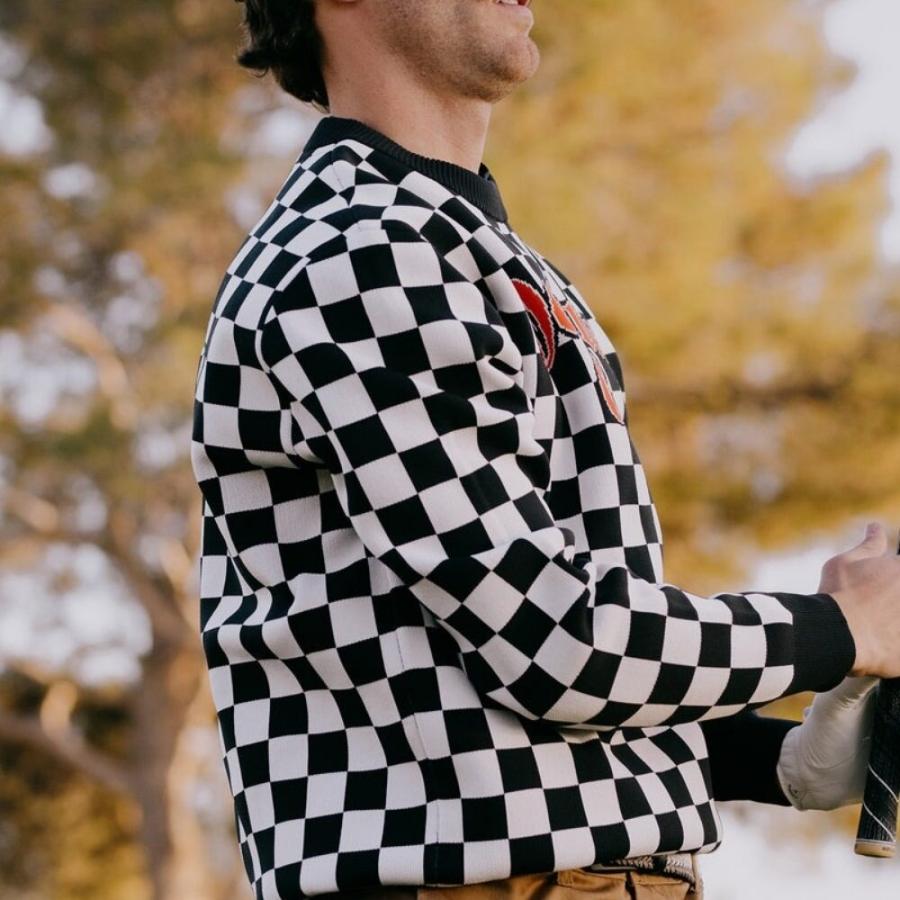 DEVEREUX GOLF デバローゴルフ CAFE RACER CHECKER KNIT 763472704