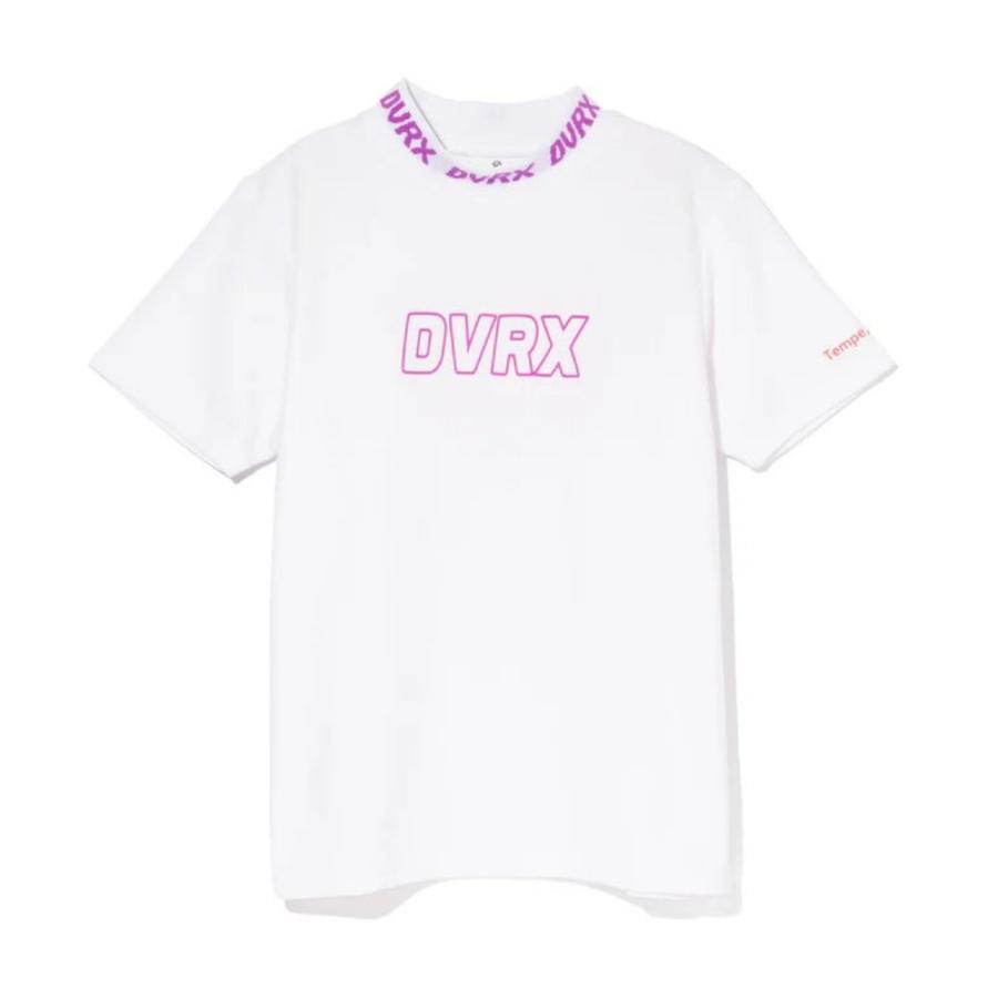 DEVEREUX GOLF デバローゴルフ WOMENS Classic Logo Rib モックネックハートTシャツ 763572090 ゴルフウェア ターコイズブルー ホワイト 半袖 レディース | DEVEREUX GOLF | 09
