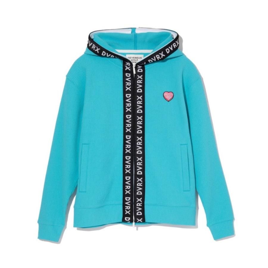 DEVEREUX GOLF デバローゴルフ WOMEN Southern DrawワッフルFull Zipロゴテープフーディー 763572178 ゴルフ レディース パーカー ブラウン アクア | DEVEREUX GOLF | 03