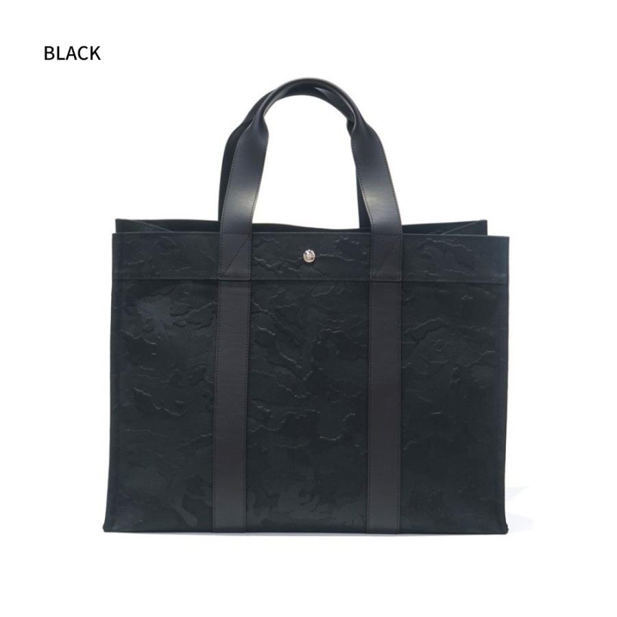 GENTIL BANDIT ジャンティバンティ LABEL NOIR スクエアキャンバストートバッグ GM キャンバス トート バック 型押し カモフラ ブラック オフホワイト 父の日の画像