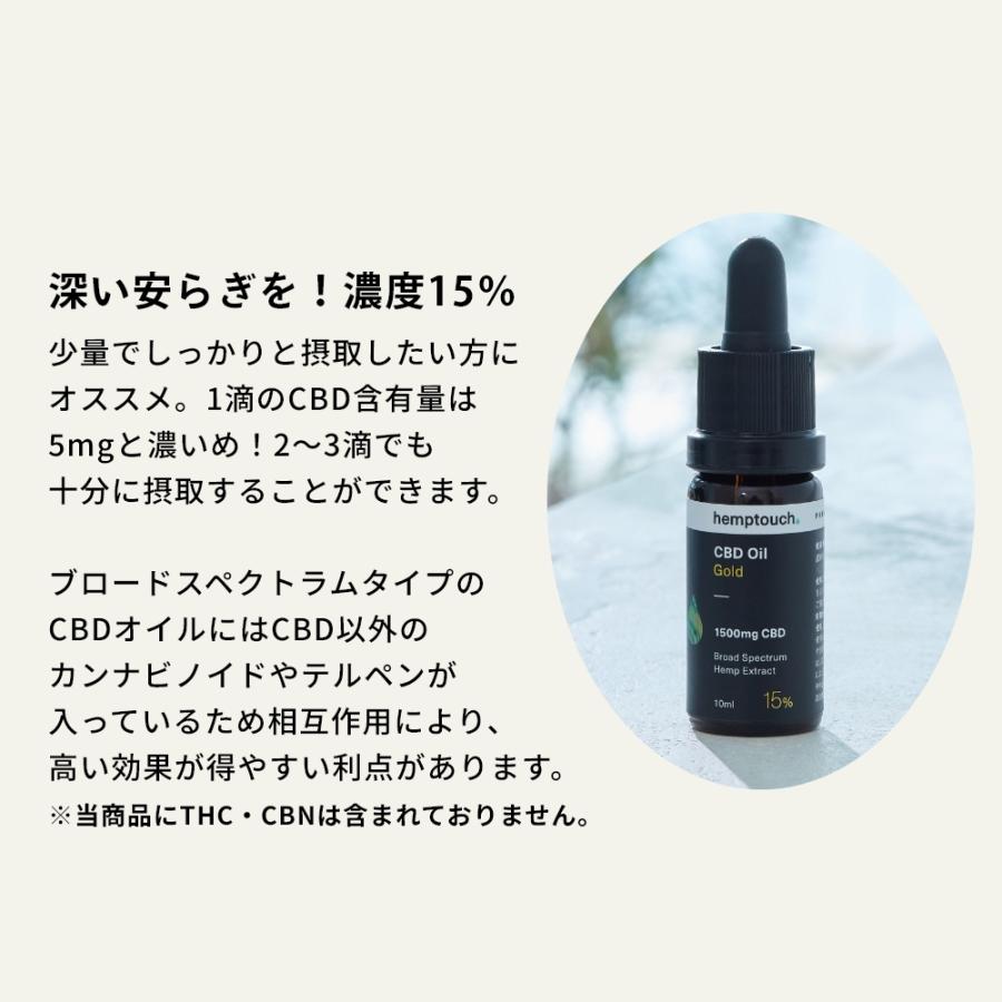 hemptouch ヘンプタッチ CBDオイル ゴールド 15%濃度 CBD含有1500mg