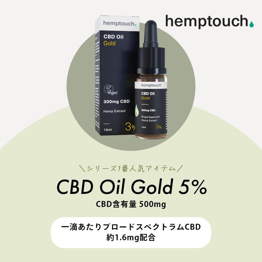 hemptouch ヘンプタッチ CBDオイル ゴールド 5%濃度 CBD含有量500mg 内容量10ml ブロードスペクトラム｜transit｜02