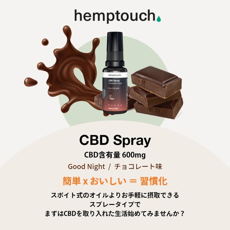 hemptouch ヘンプタッチ CBDスプレー CBD含有600mg 3% 内容量20ml グッドナイト チョコレート味 |  | 01
