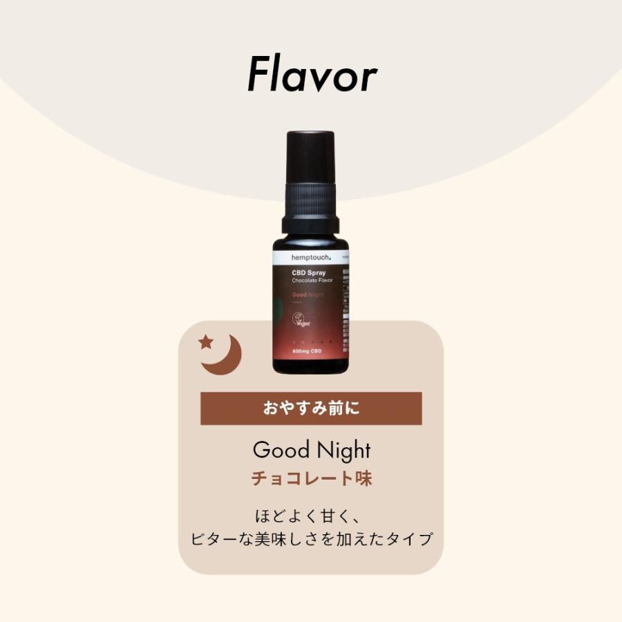 hemptouch ヘンプタッチ CBDスプレー CBD含有600mg 3% 内容量20ml グッドナイト チョコレート味 |  | 03