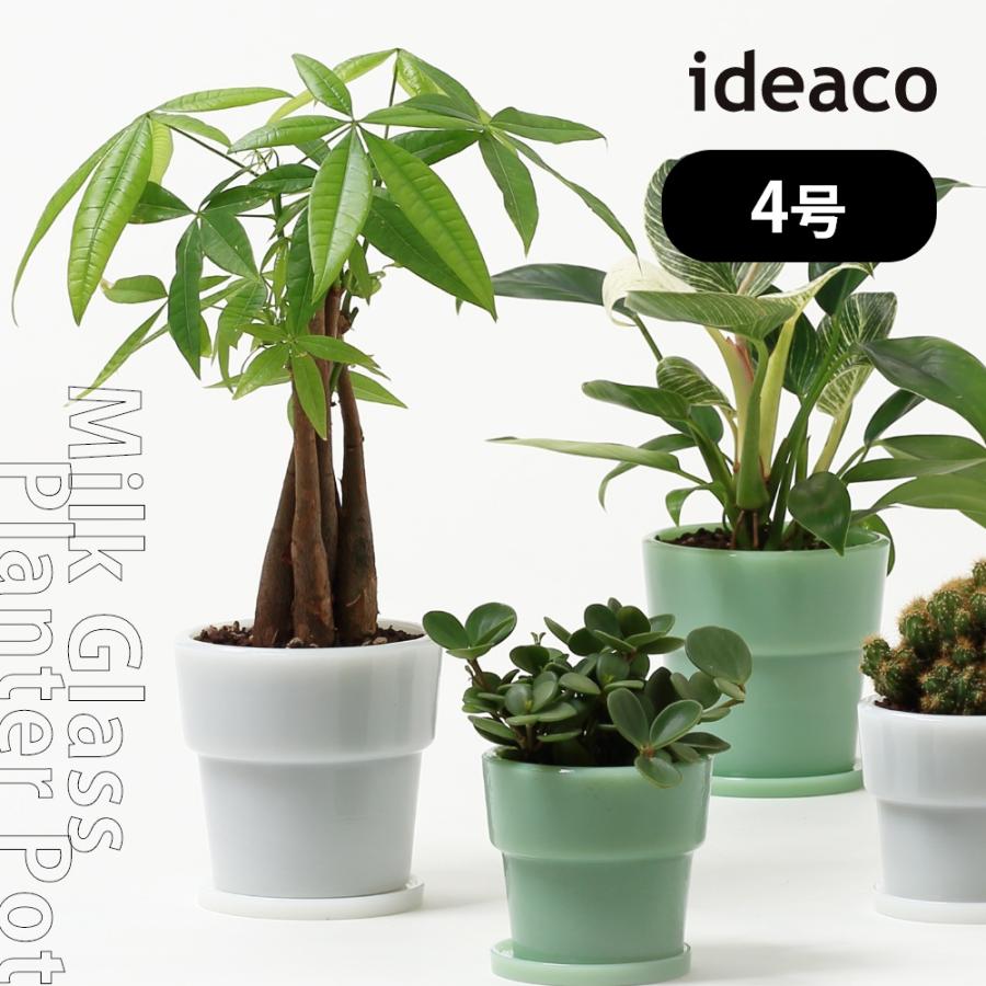 ideaco イデアコ ミルクガラス プランターポット 4号 鉢 受け皿付き | ブランド登録なし | 03