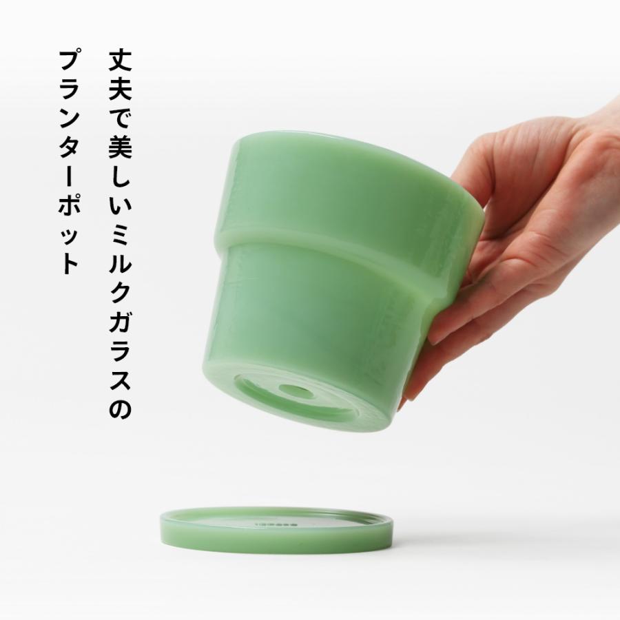 ideaco イデアコ ミルクガラス プランターポット 4号 鉢 受け皿付き | ブランド登録なし | 04