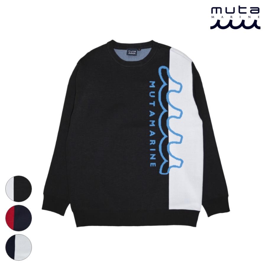 新品 完売ムータマリンゴルフ バーチカル ジャガードニット プルオーバー muta（ムータ） muta MARINE GOLF マリンゴルフ バーチカル ジャガード