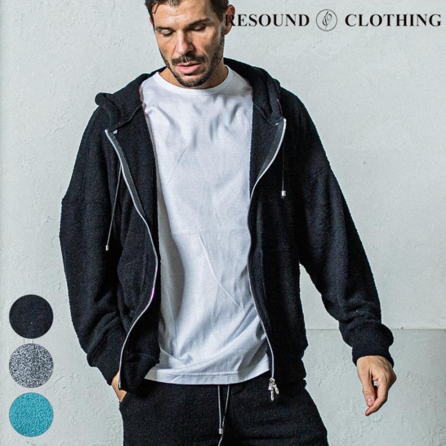Loose hoodie リサウンドクロージング パーカー 31th Collection リサウンドクロージング RC31-C-005 digital camo drop zip hoodie BLACK オリジナルデジタルカモフラージュ ルーズジップパーカー