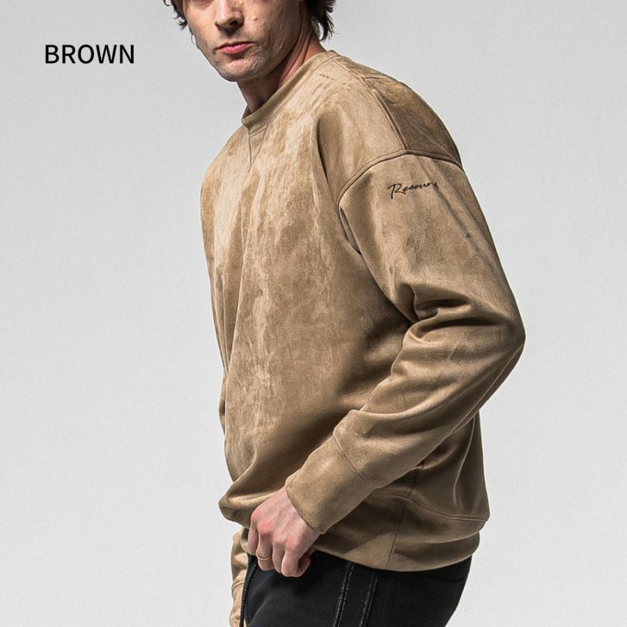 RESOUND CLOTHING リサウンドクロージング トレーナー SUEDE DROP TRAINER RC38-C-005 スウェット スエードジャージー ブラック カーキ ブラウン 母の日_10
