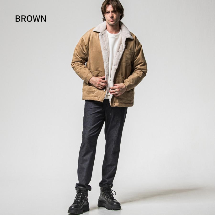 RESOUND CLOTHING リサウンドクロージング ジャケット SUEDE FUR CAVER ALL RC38-JK-003 ファー スエード ムートン 高級感 ブラック ブラウン 父の日の画像