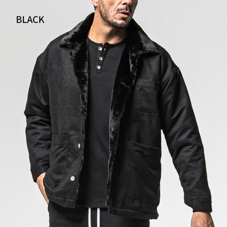 RESOUND CLOTHING リサウンドクロージング ジャケット SUEDE FUR CAVER ALL RC38-JK-003 ファー スエード ムートン 高級感 ブラック ブラウン 父の日の画像