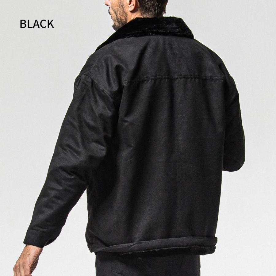 RESOUND CLOTHING リサウンドクロージング ジャケット SUEDE FUR CAVER ALL RC38-JK-003 ファー スエード ムートン 高級感 ブラック ブラウン 父の日の画像