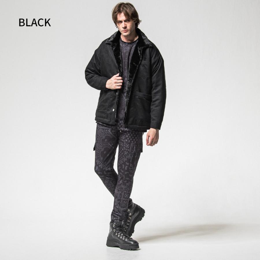RESOUND CLOTHING リサウンドクロージング ジャケット SUEDE FUR CAVER ALL RC38-JK-003 ファー スエード ムートン 高級感 ブラック ブラウン 父の日の画像