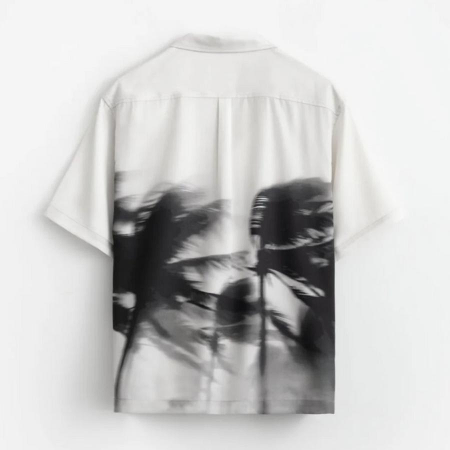 STAMPD スタンプド シャツ Palms in Motion Camp Collar SLA-M3880BD-PMP メンズ 総柄 プリント オープンカラー 開襟シャツ アロハシャツ 父の日の画像