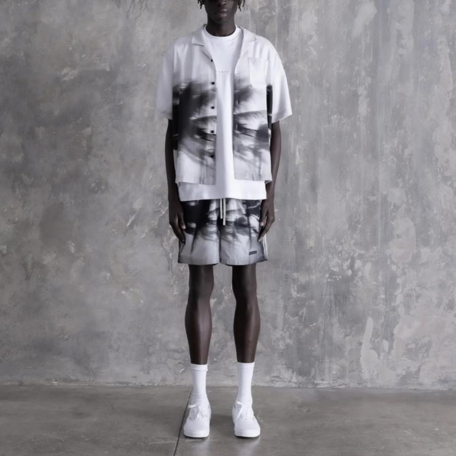 STAMPD スタンプド シャツ Palms in Motion Camp Collar SLA-M3880BD-PMP メンズ 総柄 プリント オープンカラー 開襟シャツ アロハシャツ 父の日の画像
