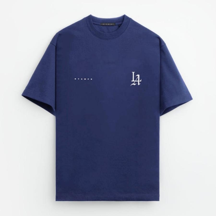 STAMPD スタンプド Tシャツ LA 001 93 Relaxed Tee Vintage Washed M4362TE 半袖 クルーネックトップス カットソー ネイビー×ホワイト 2026SS 日本限定 | STAMPD | 02