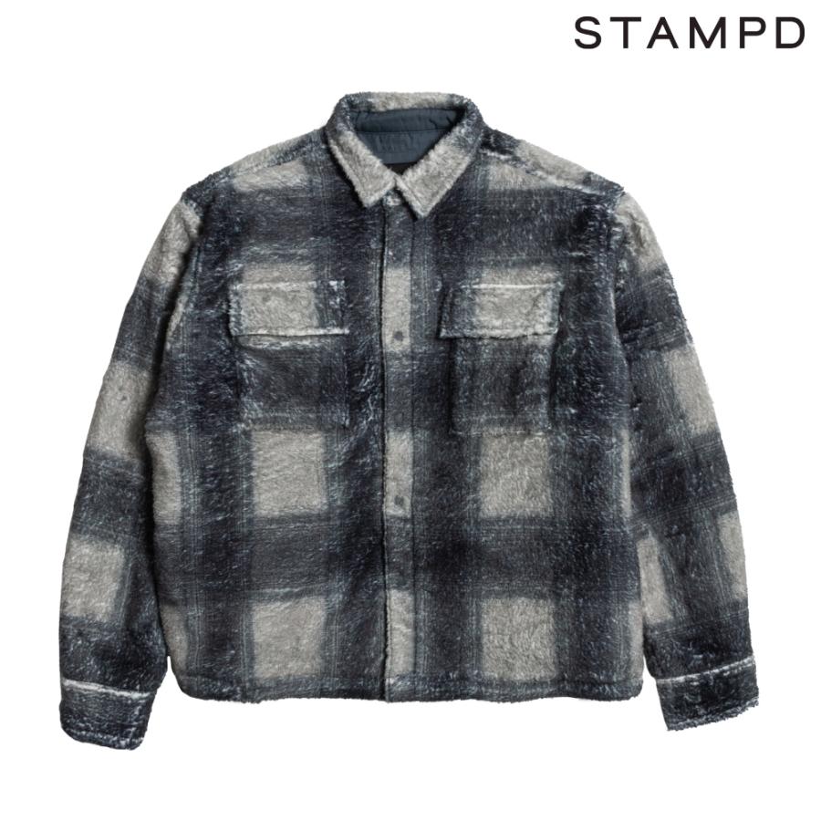 STAMPD スタンプド シャツジャケット Plaid Cropped Sherpa Buttondown