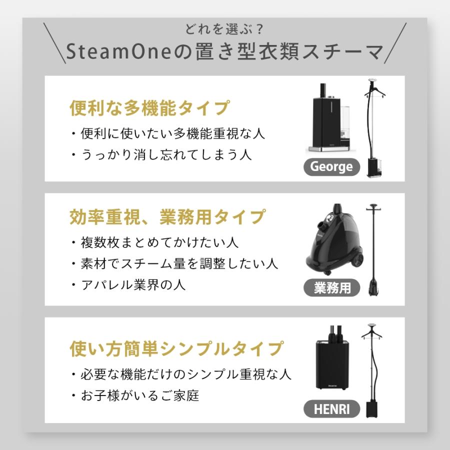 スチームワン SteamOne 置き型衣類スチーマー HENRI ヘンリー 衣類スチーマー 軽量 母の日の画像