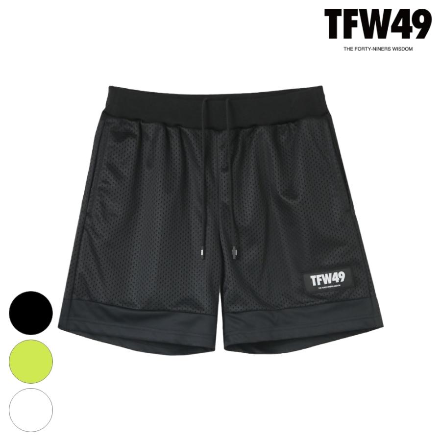 美品 TFW49 ティーエフ メンズ ブラック ハーフパンツ サイズ3 サイズM TFW49 ティーエフダブリュー ショーツ DOUBLE MESH SHORTS