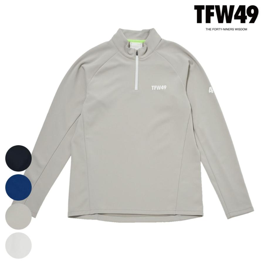 新品正規品【TFW49/XL】ハーフジップ長袖カットソー長袖シャツ TFW49 長袖ハーフジップシャツ ゴルフウェア メンズ 春夏用 白 紺 M L