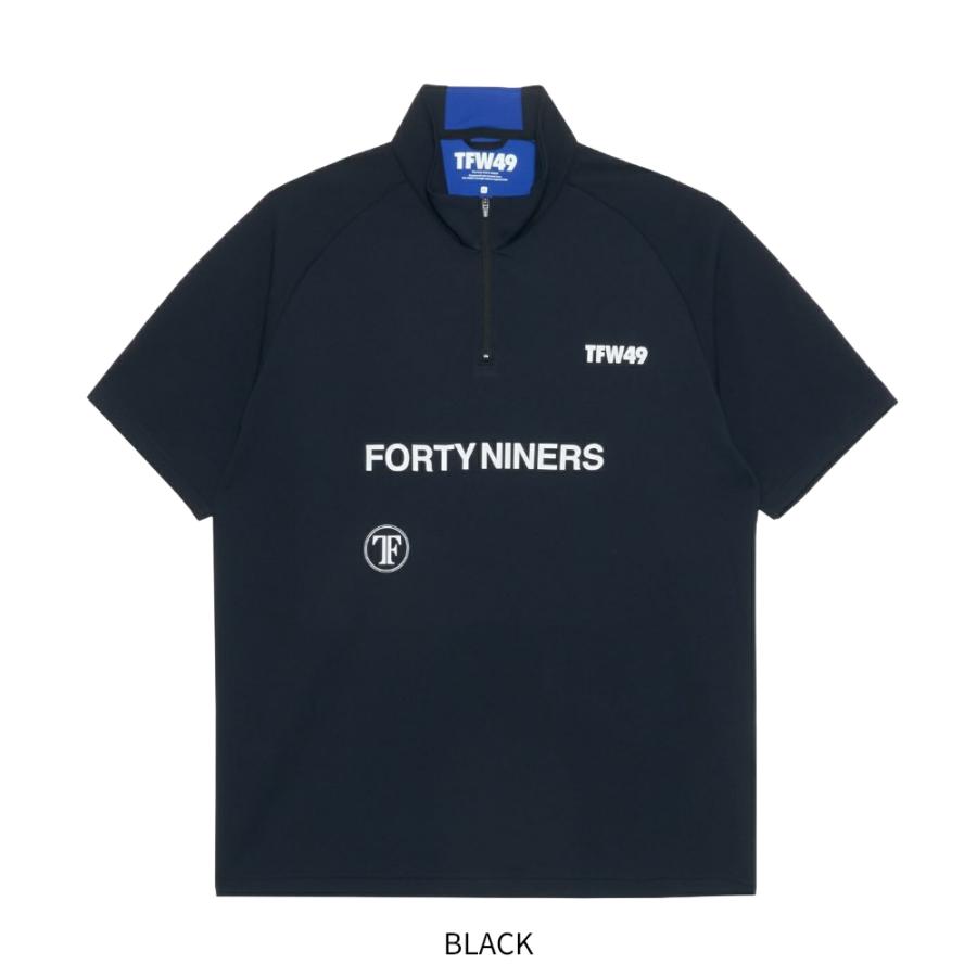 【極美品】TFW49 モックネック 半袖シャツ XL ネイビー ブルー 完売品 TFW49 ティーエフダブリュー HALF ZIP SS MOCKNECK T102520007 モック