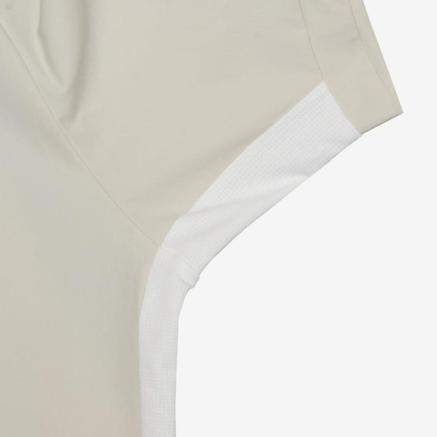TFW49 ティーエフダブリュー LINE SLEEVE POLO T102610024 ポロシャツ ポロ Tシャツ ゴルフ 半袖 ブラウン アイボリー ホワイト 2026ss ゴルフウェア 母の日の画像