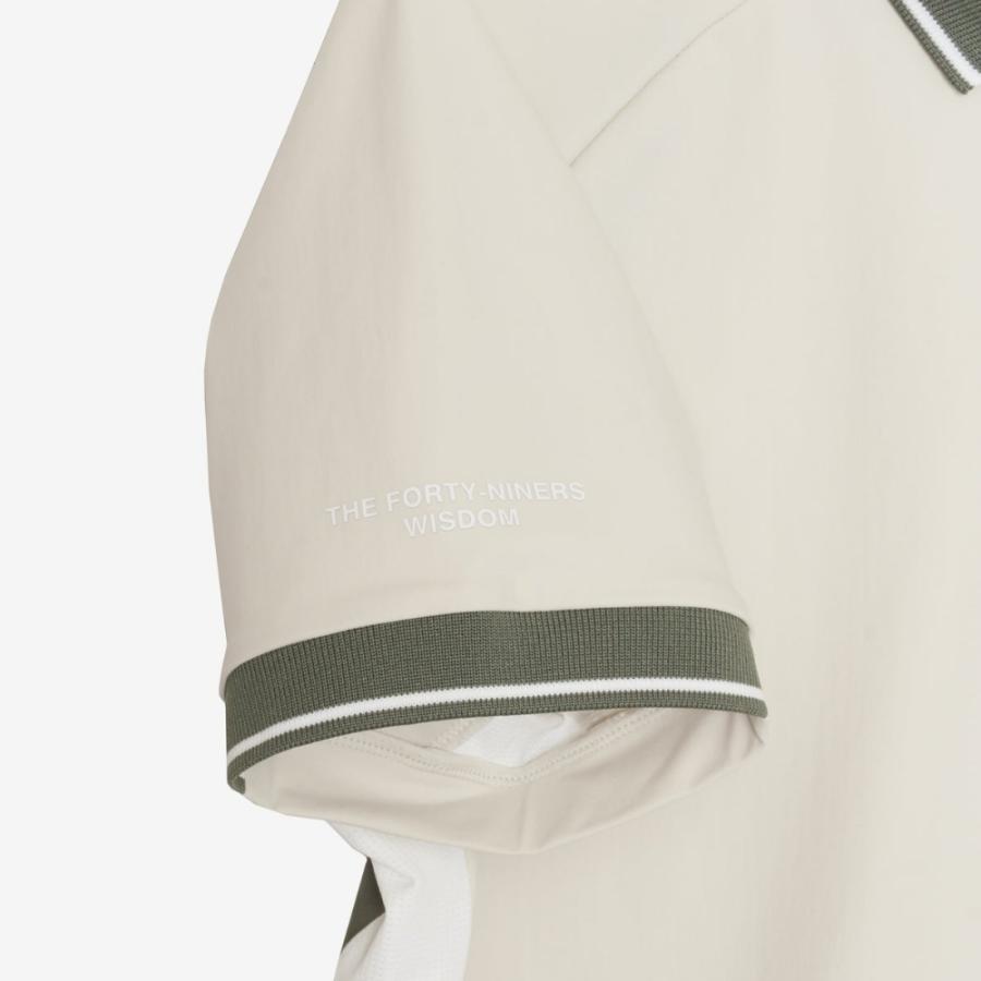 TFW49 ティーエフダブリュー LINE SLEEVE POLO T102610024 ポロシャツ ポロ Tシャツ ゴルフ 半袖 ブラウン アイボリー ホワイト 2026ss ゴルフウェア 母の日の画像