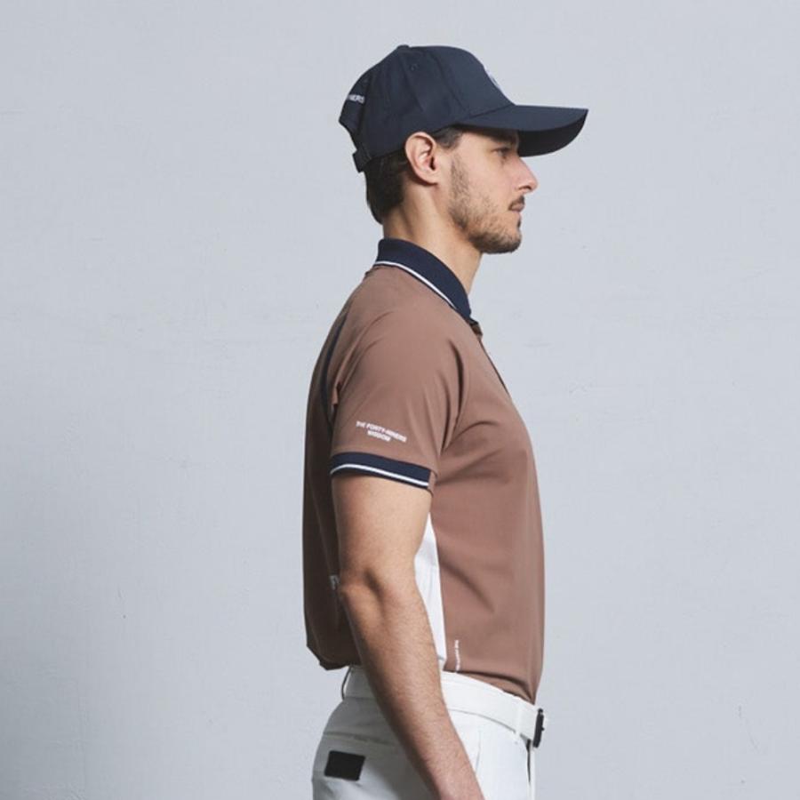 TFW49 ティーエフダブリュー LINE SLEEVE POLO T102610024 ポロシャツ ポロ Tシャツ ゴルフ 半袖 ブラウン アイボリー ホワイト 2026ss ゴルフウェア 母の日の画像