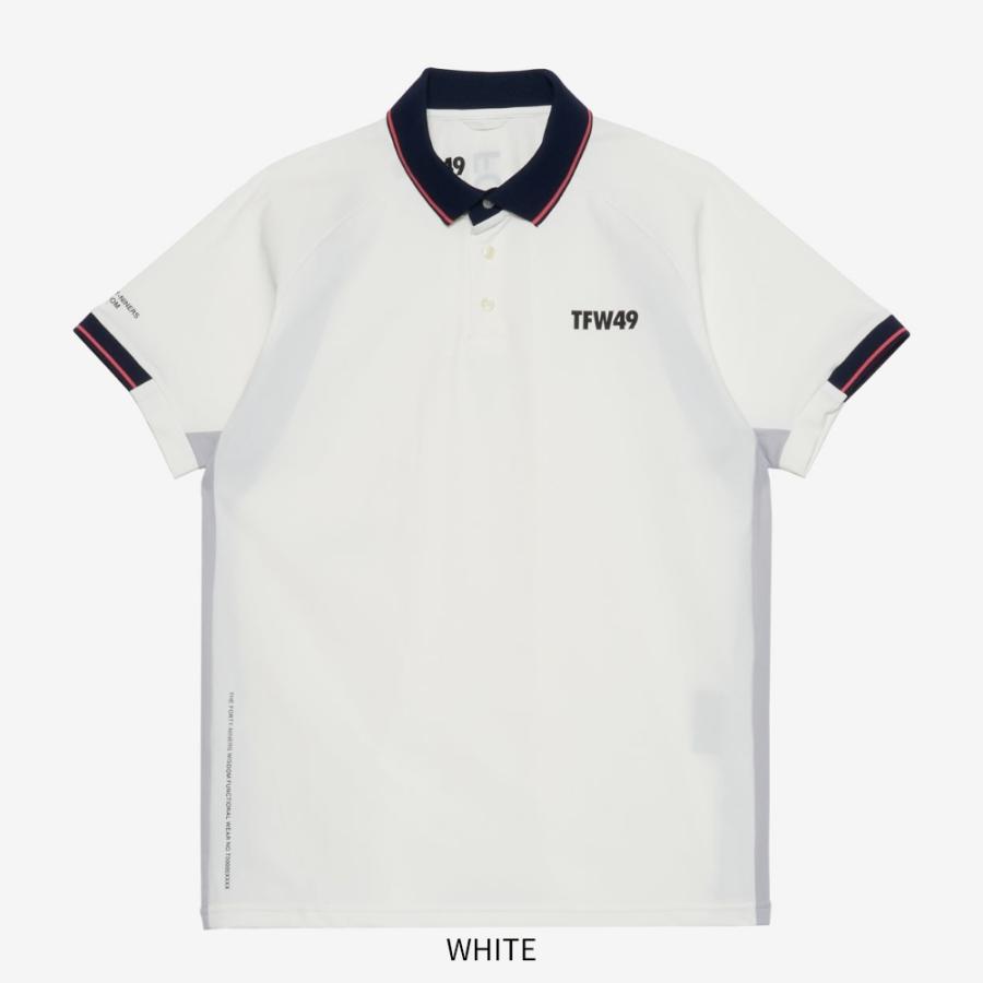 TFW49 ティーエフダブリュー LINE SLEEVE POLO T102610024 ポロシャツ ポロ Tシャツ ゴルフ 半袖 ブラウン アイボリー ホワイト 2026ss ゴルフウェア 母の日の画像
