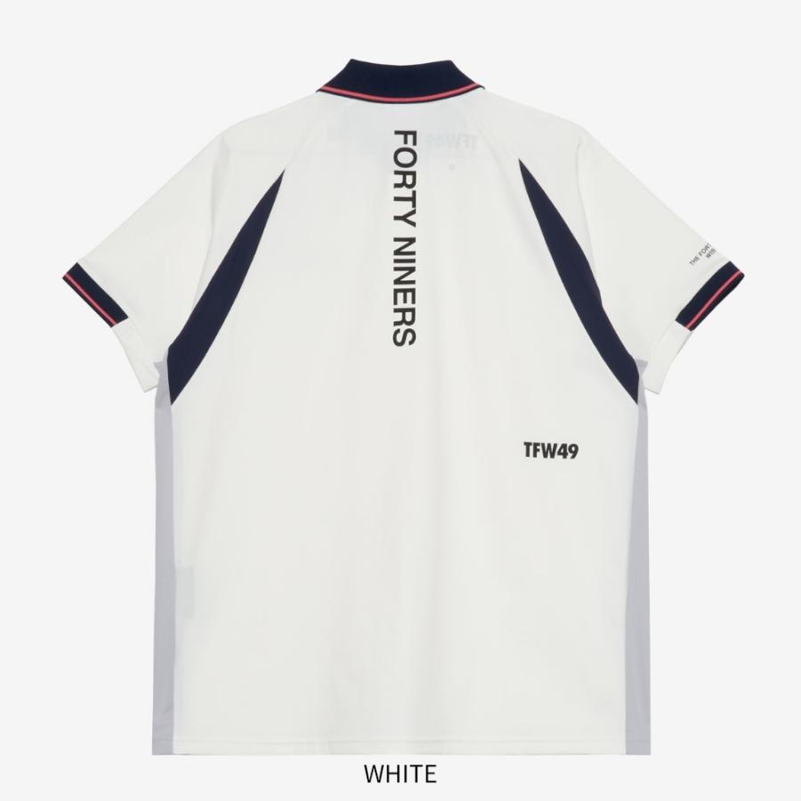 TFW49 ティーエフダブリュー LINE SLEEVE POLO T102610024 ポロシャツ ポロ Tシャツ ゴルフ 半袖 ブラウン アイボリー ホワイト 2026ss ゴルフウェア 母の日の画像