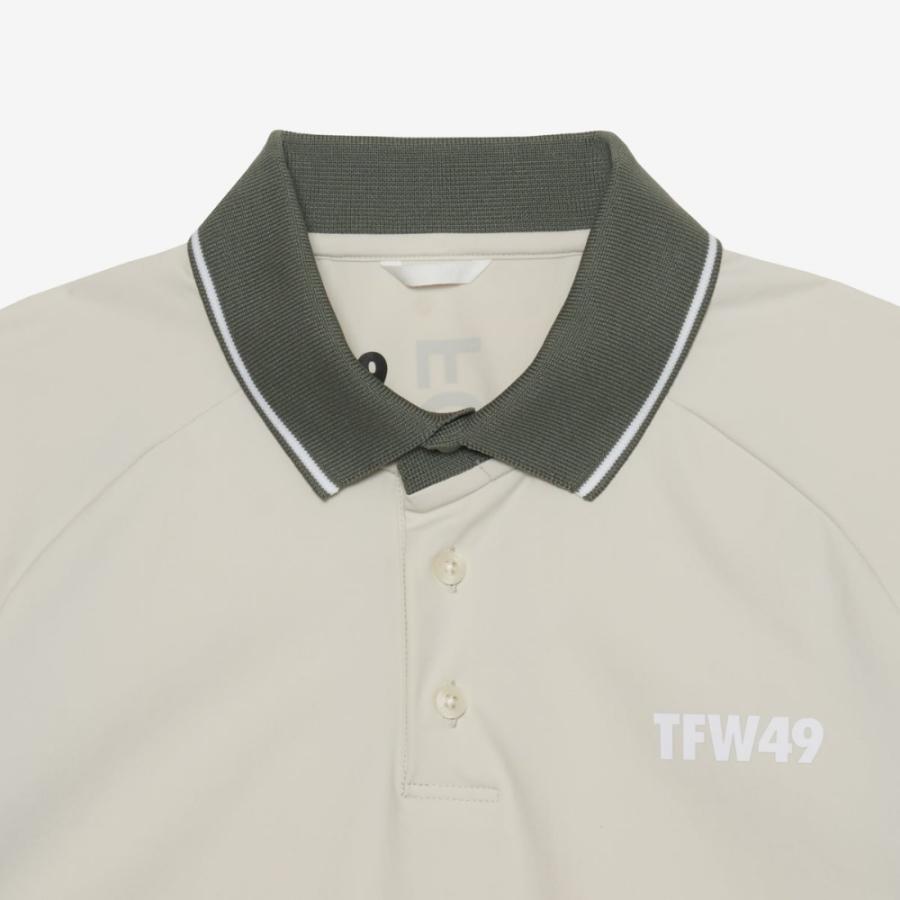 TFW49 ティーエフダブリュー LINE SLEEVE POLO T102610024 ポロシャツ ポロ Tシャツ ゴルフ 半袖 ブラウン アイボリー ホワイト 2026ss ゴルフウェア 母の日の画像