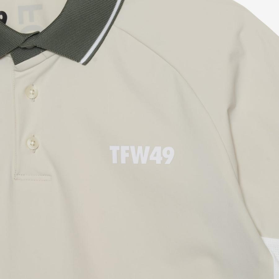 TFW49 ティーエフダブリュー LINE SLEEVE POLO T102610024 ポロシャツ ポロ Tシャツ ゴルフ 半袖 ブラウン アイボリー ホワイト 2026ss ゴルフウェア 母の日の画像