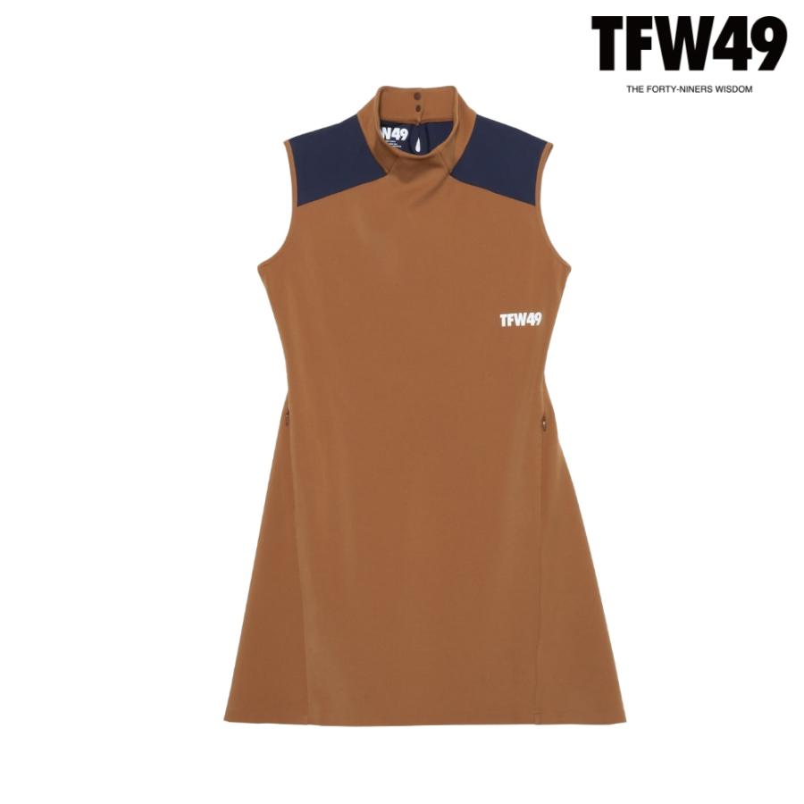 【５月末まで販売】　TFW49 ゴルフウェア　レディース　ワンピース TFW49 ティーエフダブリュー SLEEVE LESS MOCKNECK ONE PIECE モック