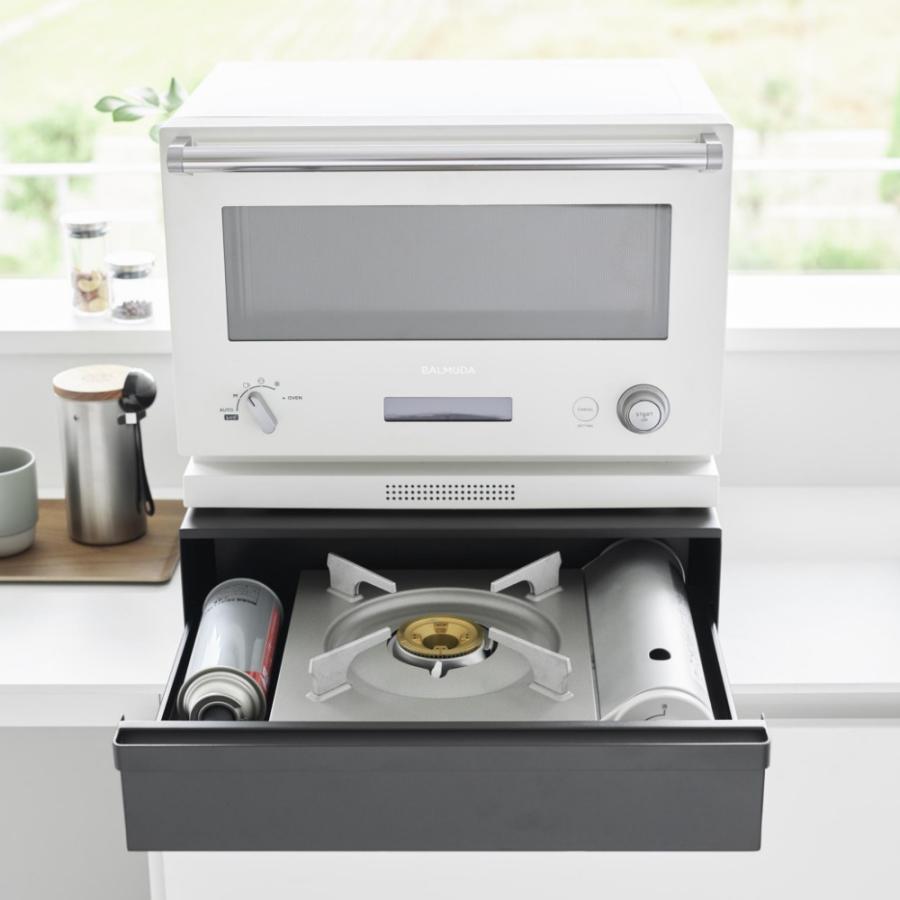 tower 山崎実業 カセットコンロが入る家電下ラック タワー 1段 10197