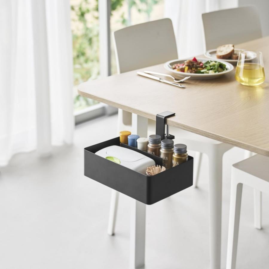 tower 山崎実業 テーブル横回転収納ラック タワー 仕切り付き 10365