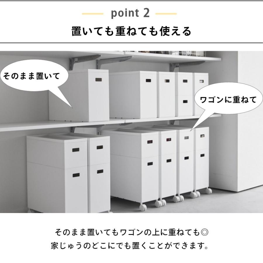 山崎実業 蓋付き収納ボックスワゴン用追加ボックス タワー S tower 1967 1968 | tower | 04