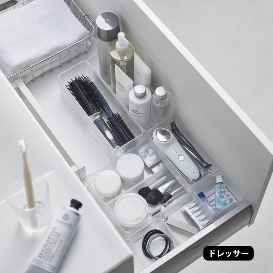 山崎実業 底がクリア 縦横重ねられる引き出し整理収納ケース タワー 2個組 M tower 3642 3643 | tower | 08