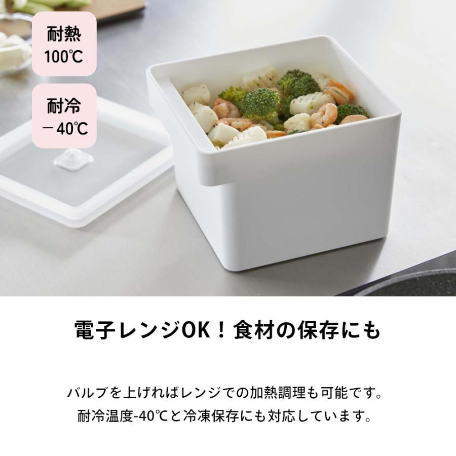 tower 山崎実業 みそパックごと収納ハンドル付き密閉フードコンテナ