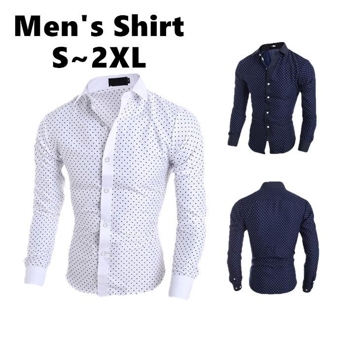 シャツ メンズ 長袖シャツ ドットシャツ 水玉 コットン 高品質 ポロシャツ ボタンダウン カジュアルシャツ 長袖 ビジネス 紳士 Awa トランジット トレード 通販 Yahoo ショッピング