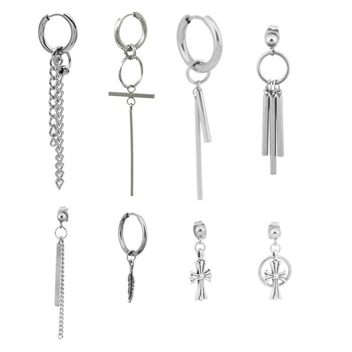ランキングや新製品 8点セット 即納 メンズピアス レディースピアス Bts 防弾少年団 おしゃれピアス メンズイヤリング レディースイヤリング ノンホール 韓国ファッション