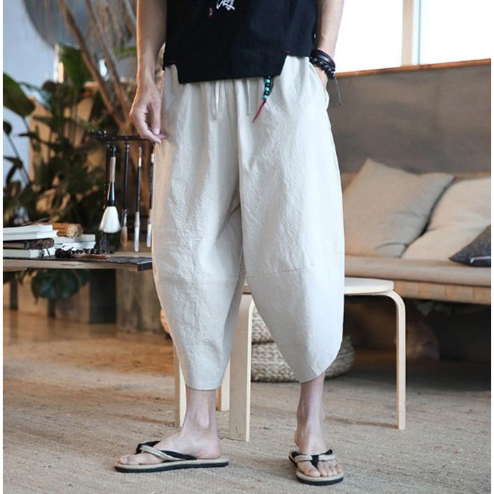 サルエルパンツ メンズ フレンチリネン クロップドパンツ 7分丈 アラジンパンツ 麻 リネン ハロンパンツ ワイドパンツ ハーフパンツ Czk トランジット トレード 通販 Yahoo ショッピング