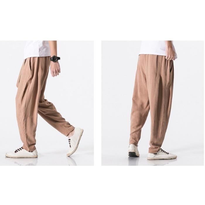 サルエルパンツ メンズ リネンパンツ ワイドパンツ ボトムス 麻ズボン