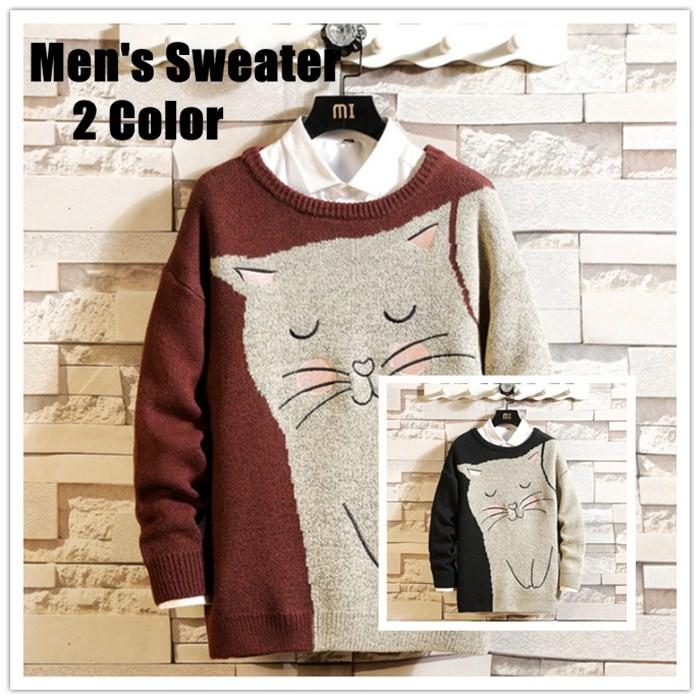 メンズセーター メンズニット ニット Uネック メンズ セーター クールネック 猫柄 セーター 無地 カジュアル 秋冬 ゆったり トップス Hqz868 トランジット トレード 通販 Yahoo ショッピング