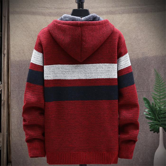 ニット カーディガン ジャケット メンズ 秋冬 厚手 ブルゾン 裏ボア 裏